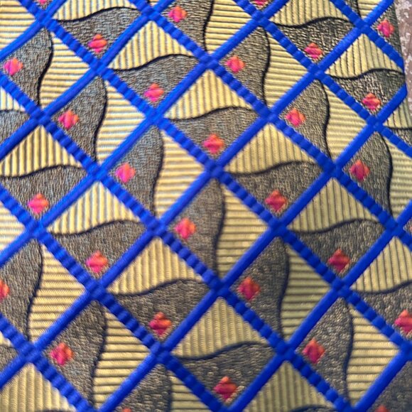 Hickey Freeman 100% Silk Woven Geometric Novelty Retro Print Tie - Picture 6 of 6